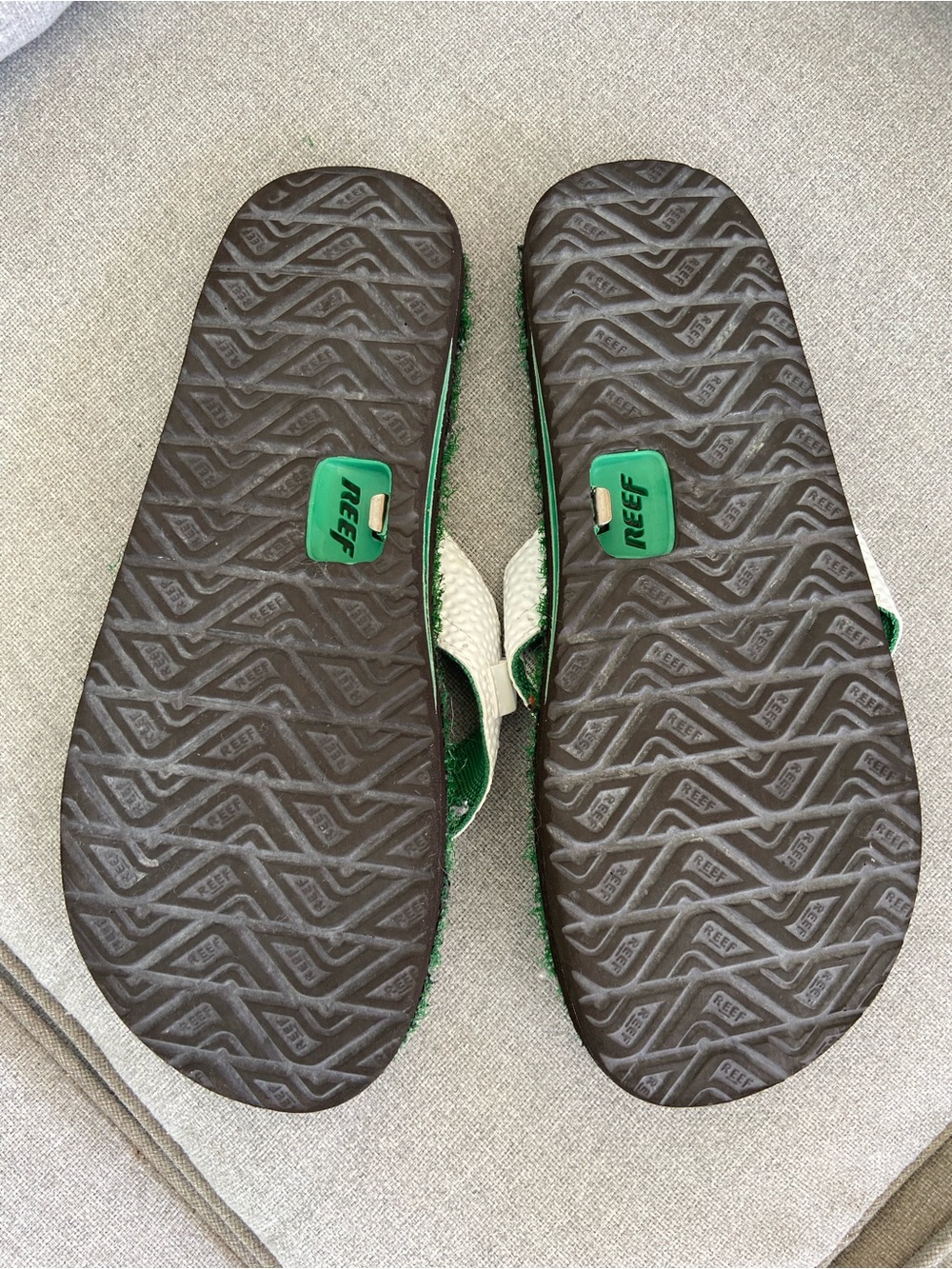 Reef Green & White Turf Footbed Flip Flops - Picture 4 of 5